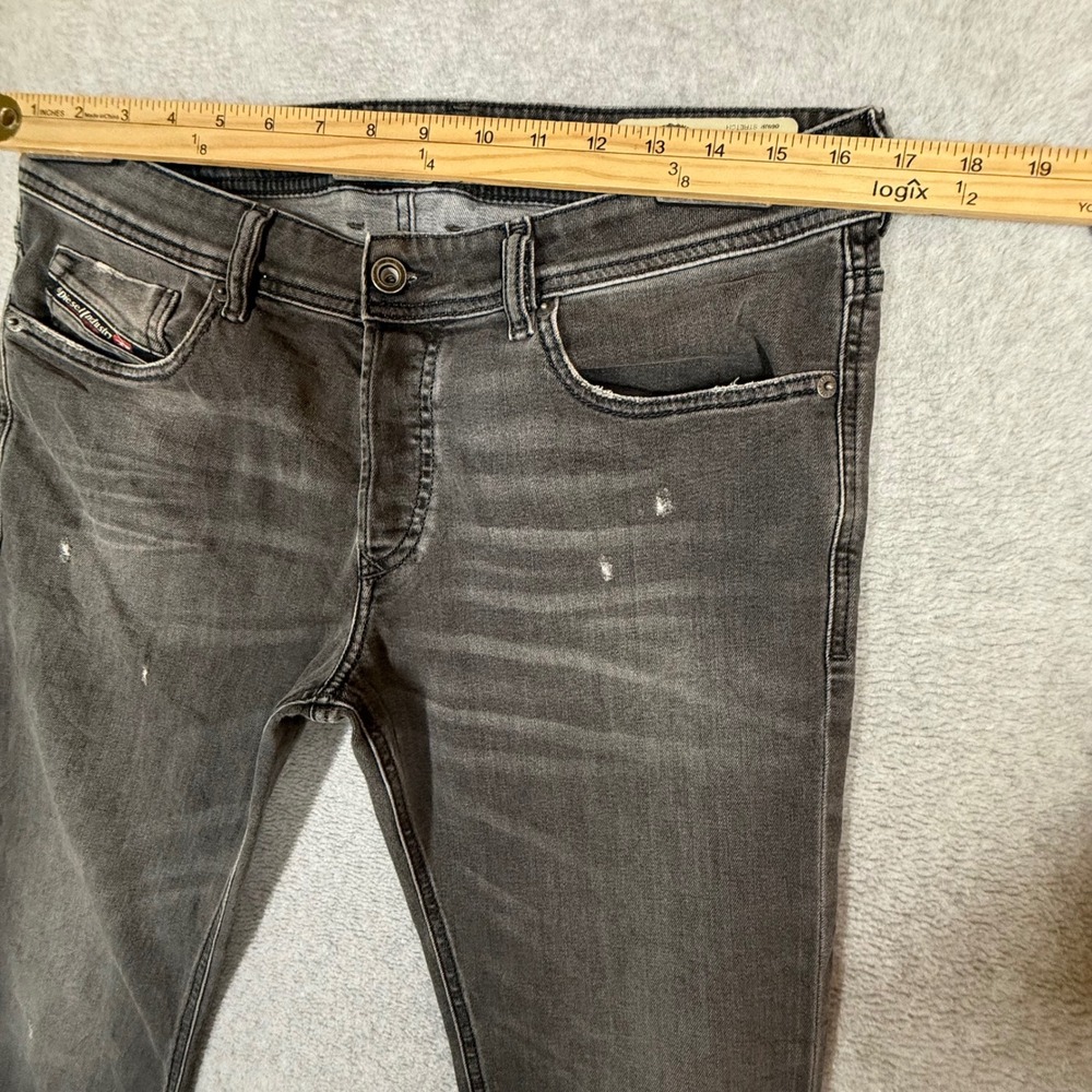 Diesel Sleenker-X Slim Skinny Jeans Mens 33x32 Dark Gray Stretch Denim 069JR - Picture 12 of 16